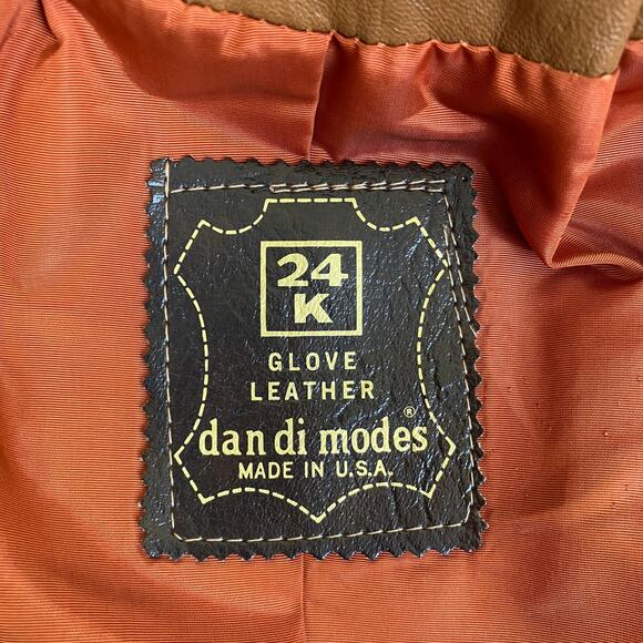 Vintage Dan Di Modes 24K Glove Leather Trench Coat Tan Brown Fitted Sz 8 - Picture 14 of 16